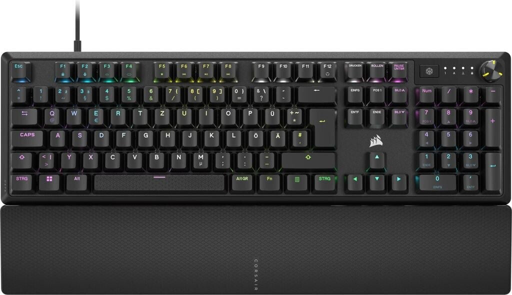 Corsair K70 CORE RGB schwarz (DE) mit Handballenauflage