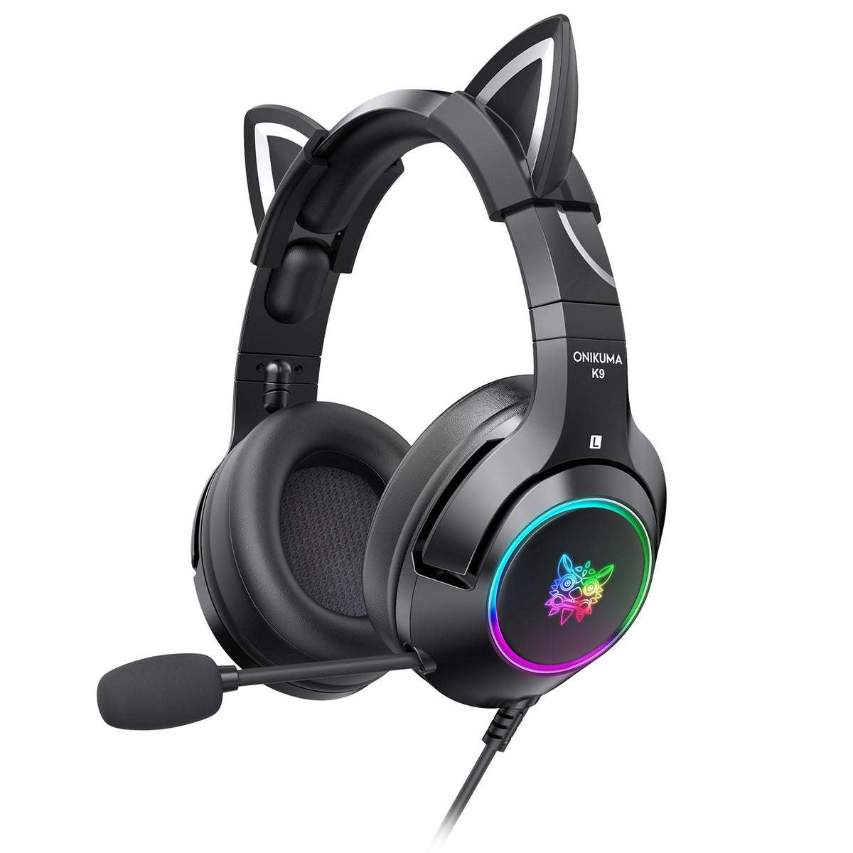 Gaming-Headset im Katzenohren-Design – Lieferantenabbildung; Ausführung Schwarz
