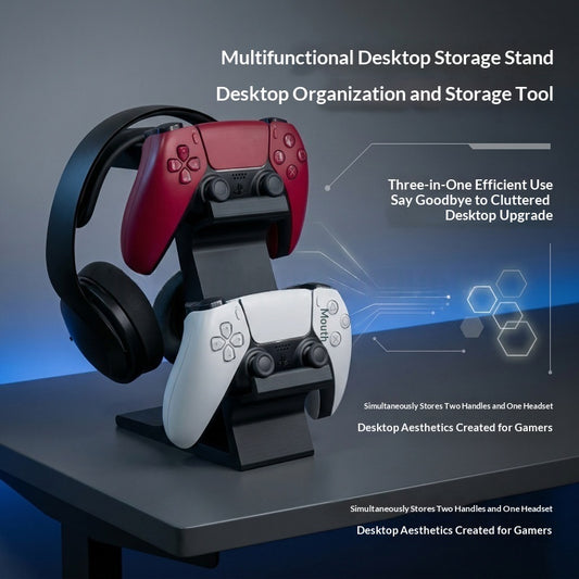 3D-gedruckter Kombiständer für Controller und Headset – Lieferantenabbildung; Ausführung Schwarz