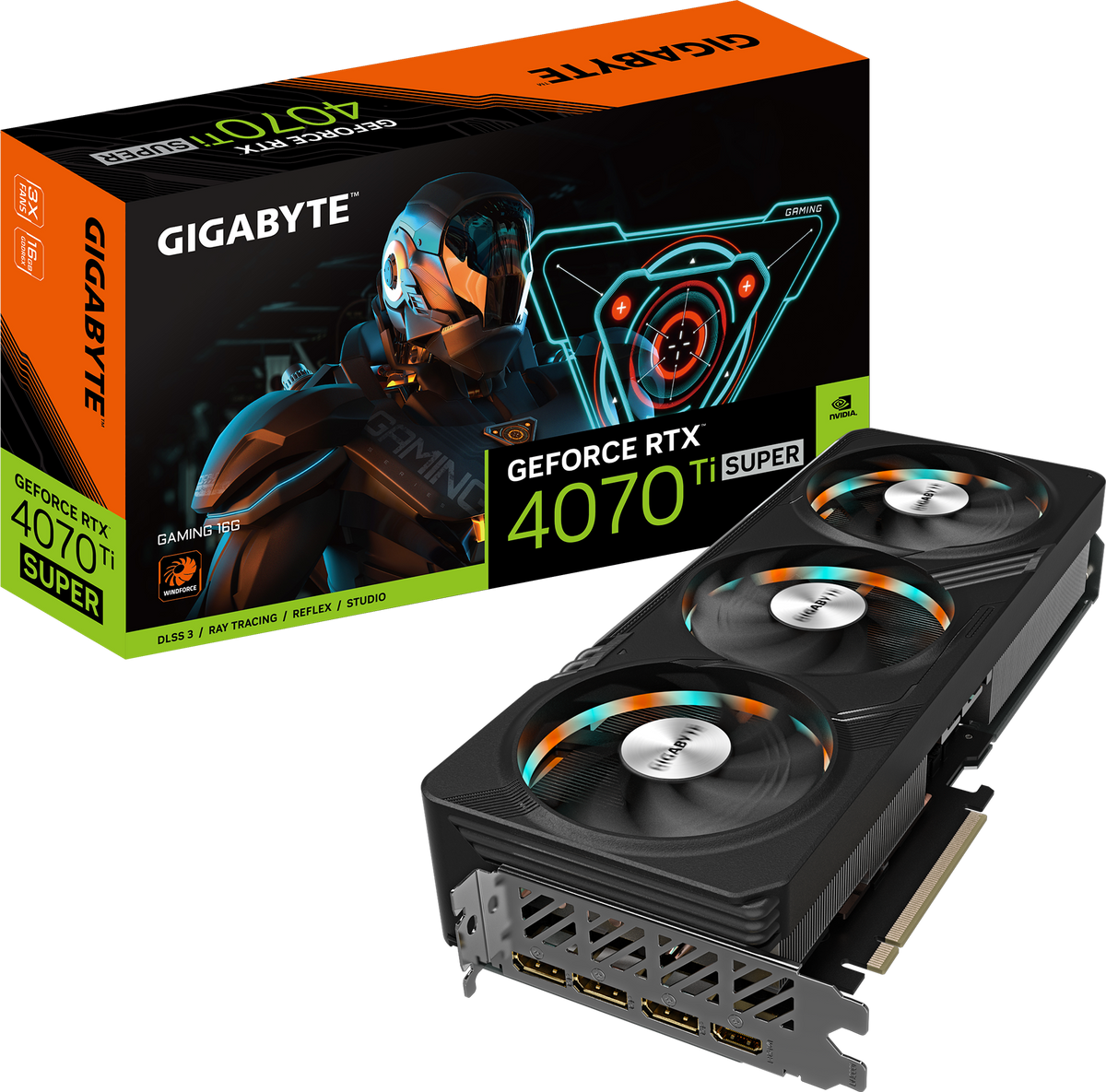 GIGABYTE GeForce RTX 4070 Ti SUPER GAMING 16G (GV-N407TSGAMING-16GD) – Herstellerbild 1