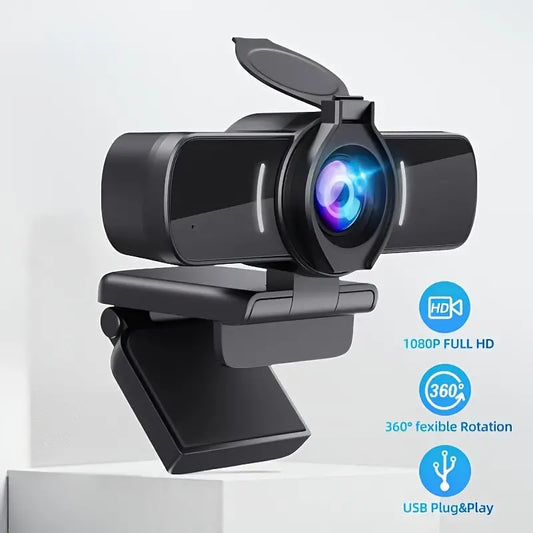 1080P HD Webcam with Microphone - Clear Video & Crystal Clear Audio