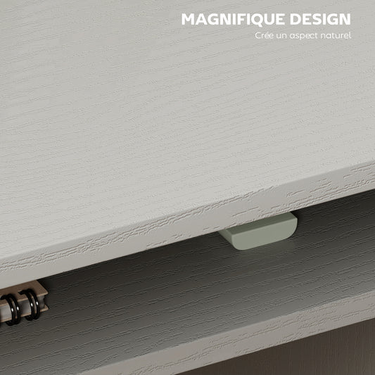 Bureau informatique sobre épuré compact avec 1 étagère, panneaux de particules, dim. 90l x 50P x 74H cm, gris