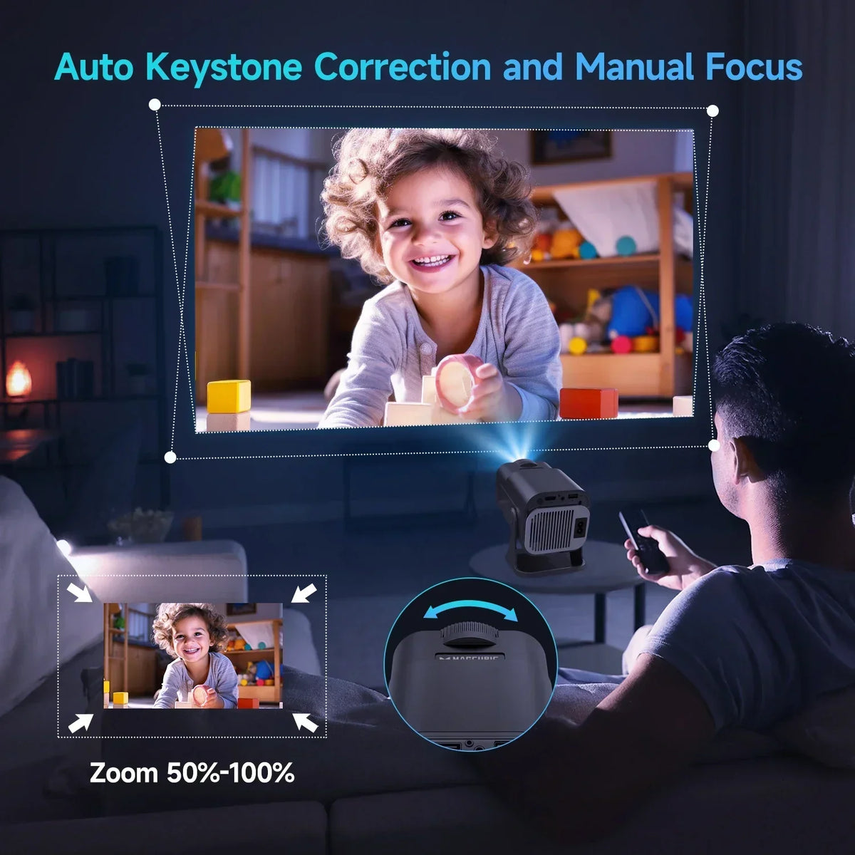 Mini Android 11 Projector (Black)