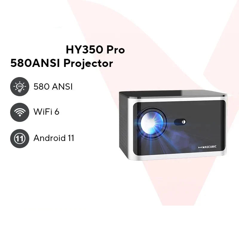 4K Android 11 Smart Projector 1080P LED WiFi6 Black