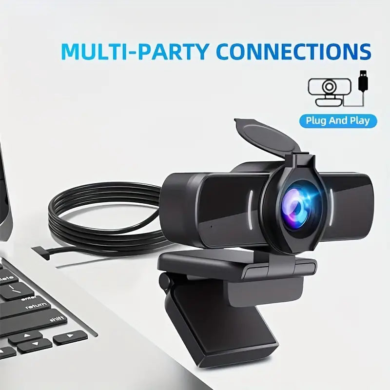 1080P HD Webcam with Microphone - Clear Video & Crystal Clear Audio