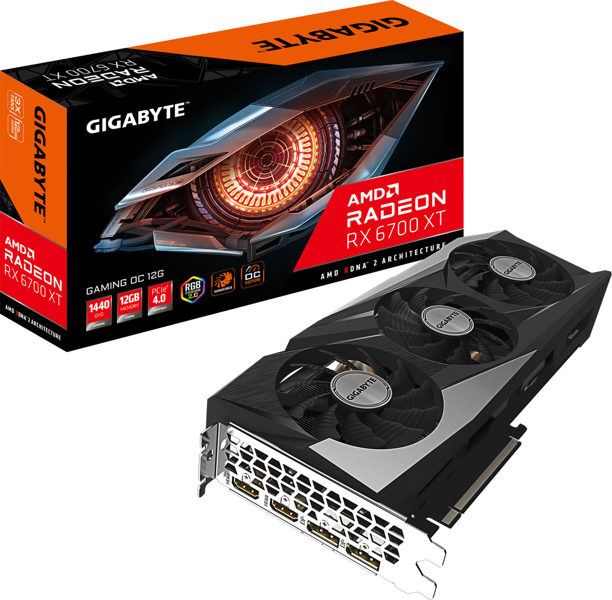 GigaByte Radeon RX 6700 XT GAMING OC 12GB GDDR6 – Produktansicht 1