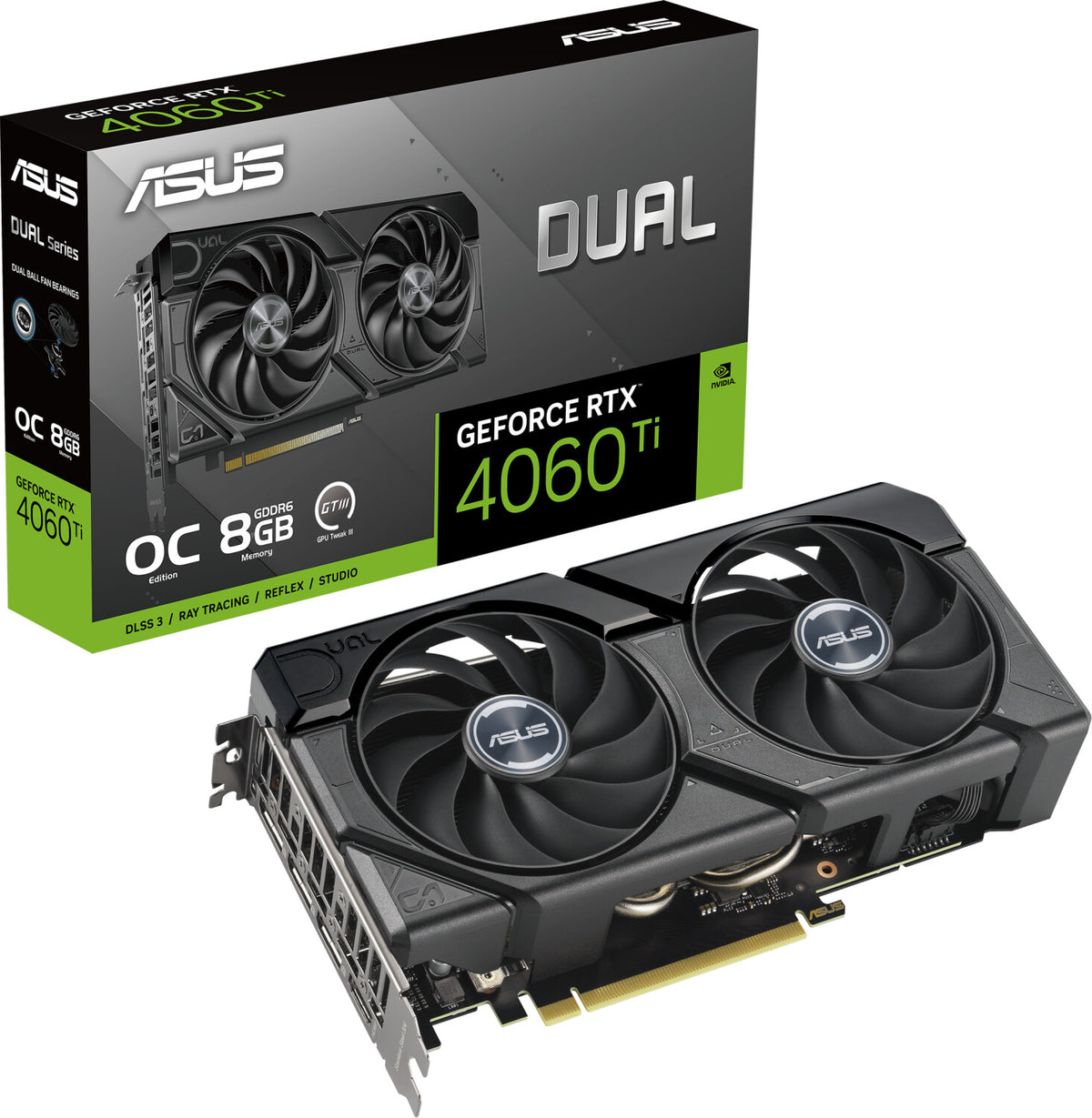 ASUS GeForce RTX 4060 Ti 8G Dual EVO OC – Produktansicht 1