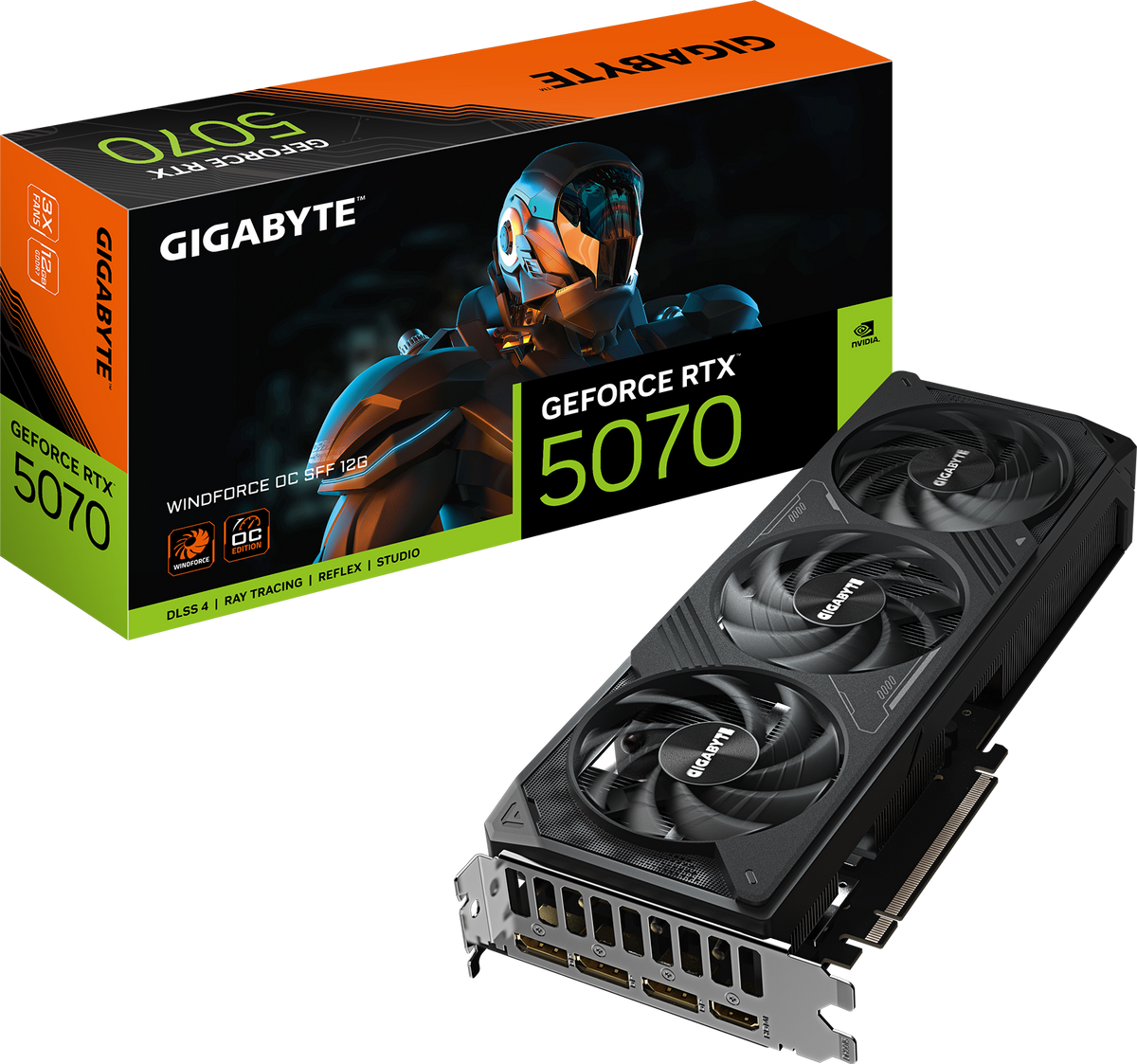 GIGABYTE GeForce RTX 5070 WINDFORCE OC SFF 12G | GV-N5070WF3OC-12GD | Originalbild 1