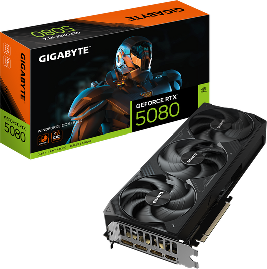 GIGABYTE GeForce RTX 5080 WINDFORCE OC SFF 16G | GV-N5080WF3OC-16GD | Originalbild 1