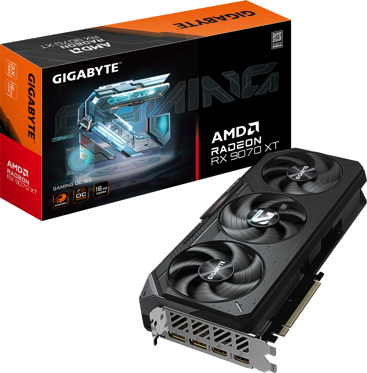 GIGABYTE Radeon RX 9070 XT GAMING OC 16G | GV-R9070XTGAMING-OC-16GD | Originalbild 1